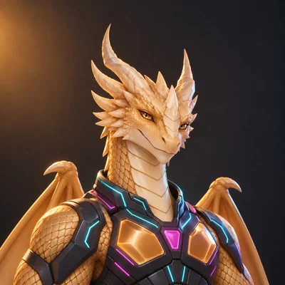 Sand Dragon with golden horns and armour
